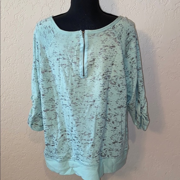 Xhilaration turquoise 3/4 sleeve top size large - Picture 4 of 7